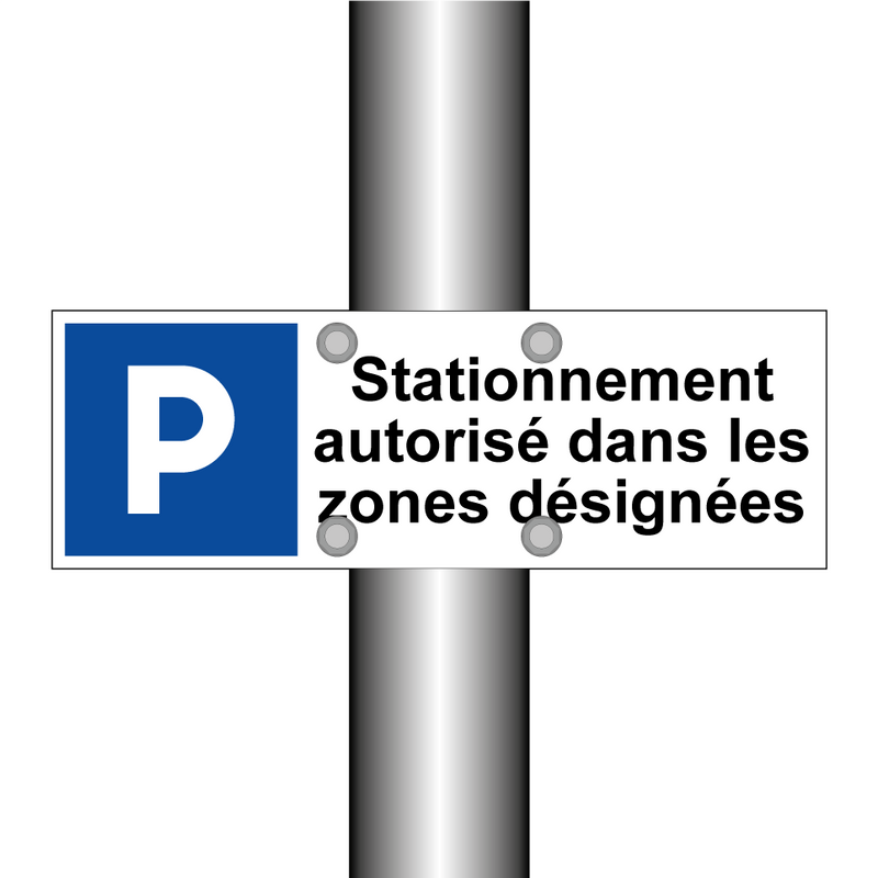 Stationnement autorisé dans les zones désignées
