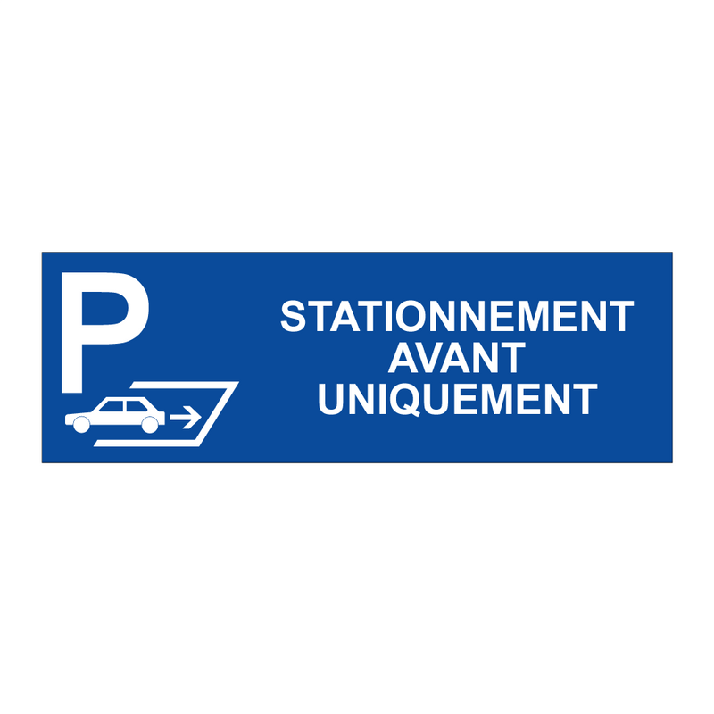 Stationnement avant uniquement