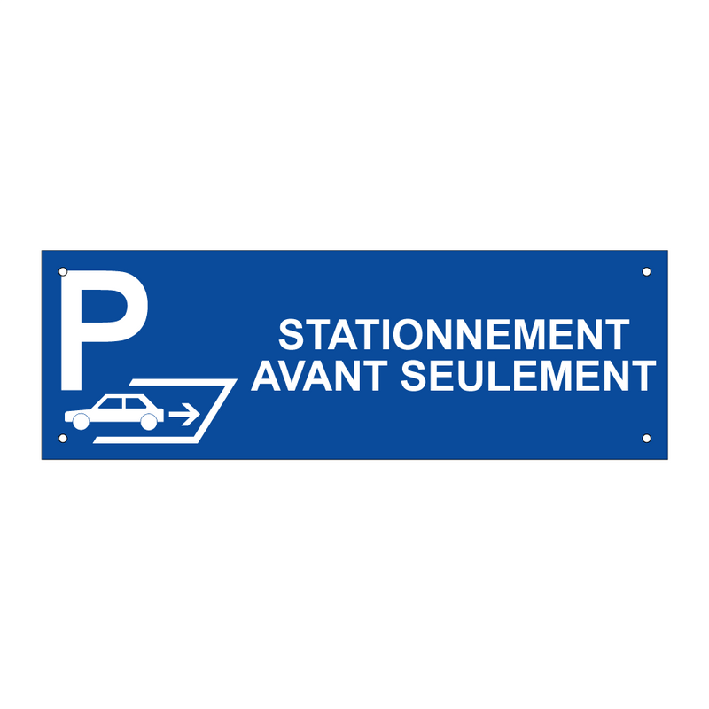Stationnement avant seulement