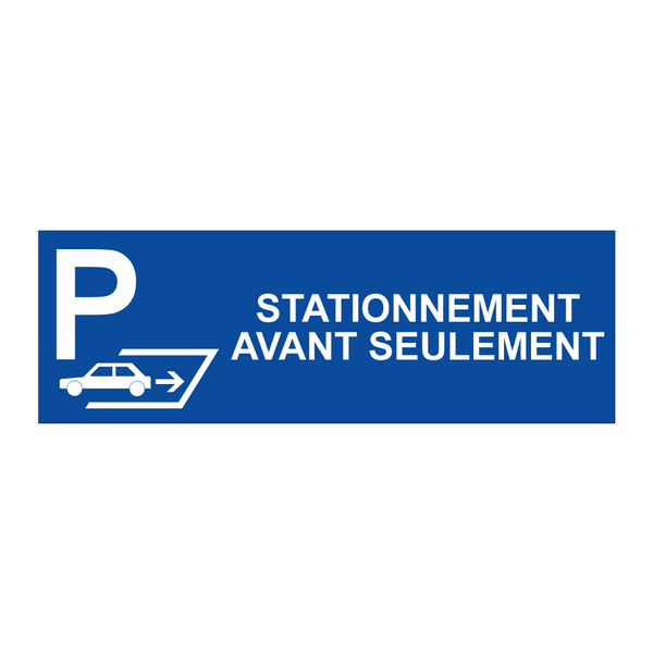 Stationnement avant seulement