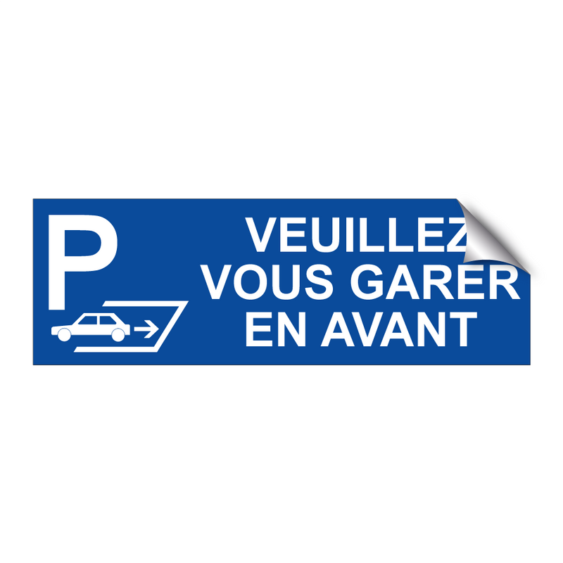 Veuillez vous garer en avant