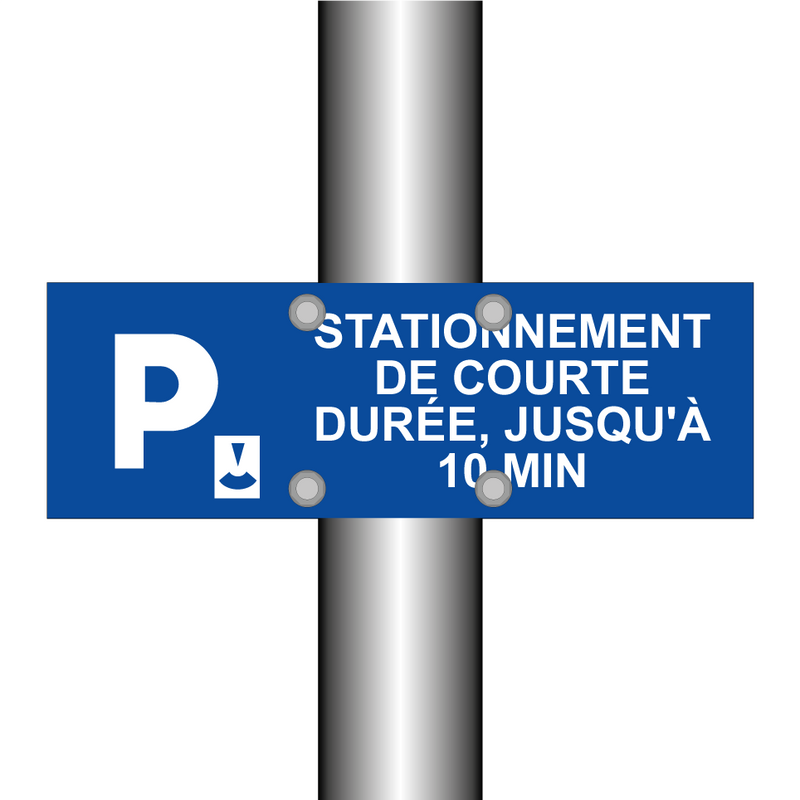 Stationnement de courte durée, jusqu'à 10 min.