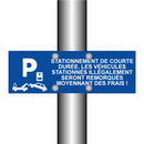 Stationnement de courte durée. Les véhicules stationnés illégalement seront remorqués moyennant des frais !