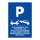 Stationnement des visiteurs. Les véhicules stationnés illégalement seront remorqués moyennant des frais !