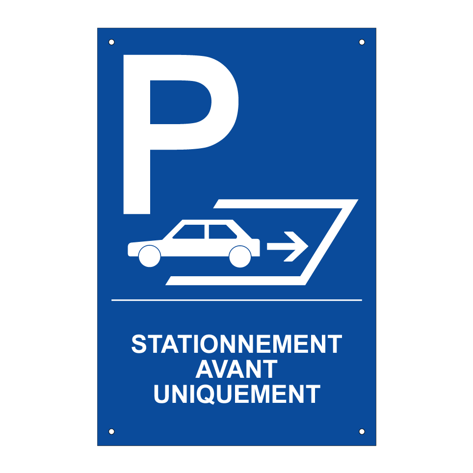 Stationnement avant uniquement