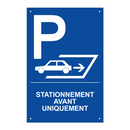 Stationnement avant uniquement
