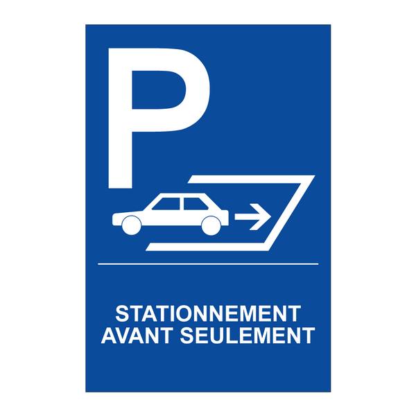 Stationnement avant seulement