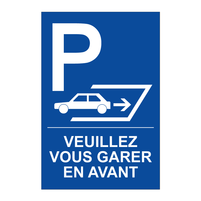 Veuillez vous garer en avant