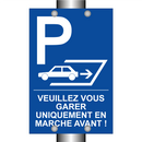 Veuillez vous garer uniquement en marche avant !