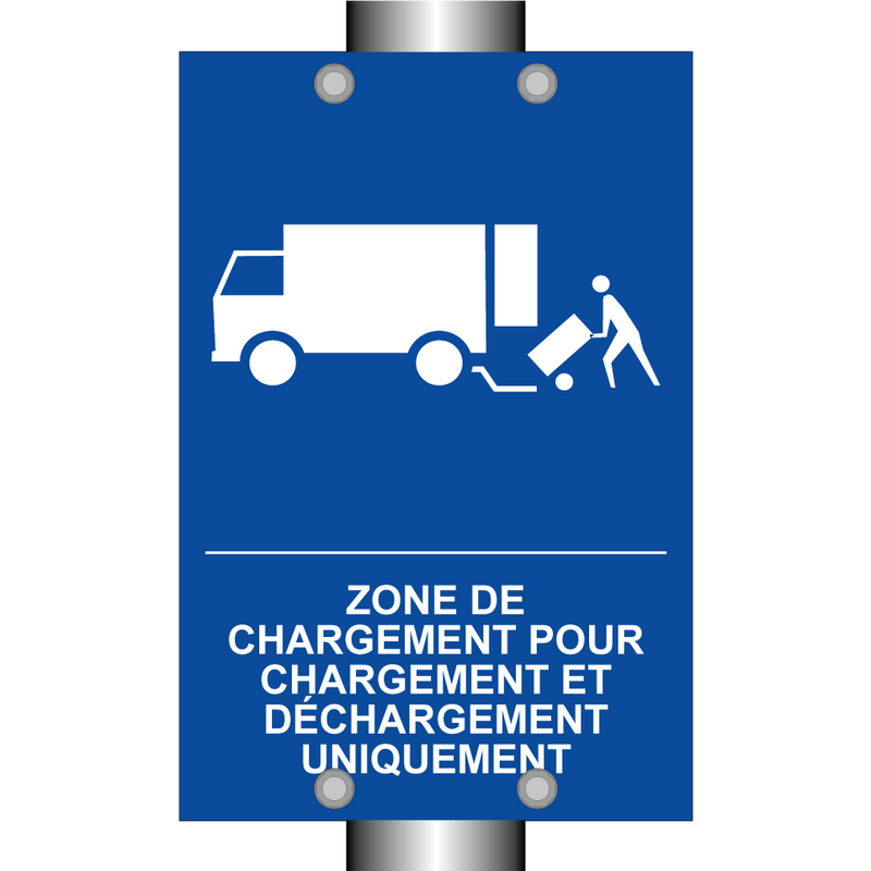 Zone de chargement pour chargement et déchargement uniquement
