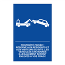 Propriété privée ! Réservé aux résidents et aux visiteurs du site. Les véhicules stationnés illégalement seront enlevés à vos frais !