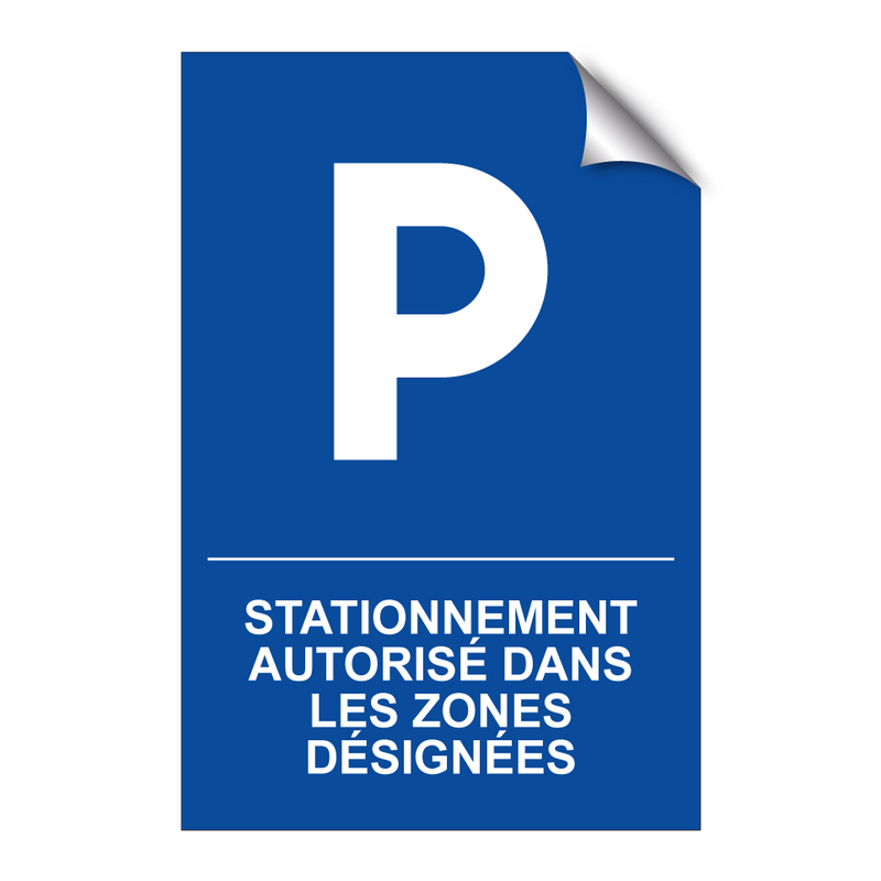 Stationnement autorisé dans les zones désignées