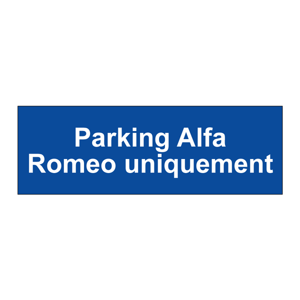 Parking Alfa Romeo uniquement