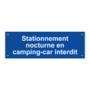Stationnement nocturne en camping-car interdit