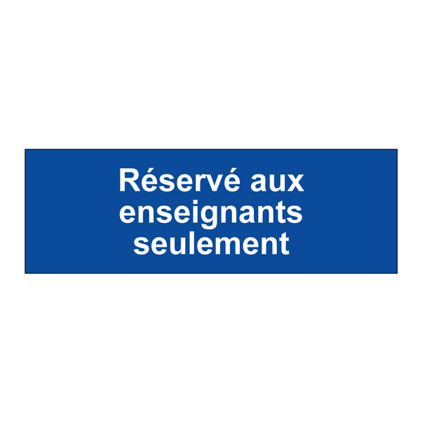 Réservé aux enseignants seulement