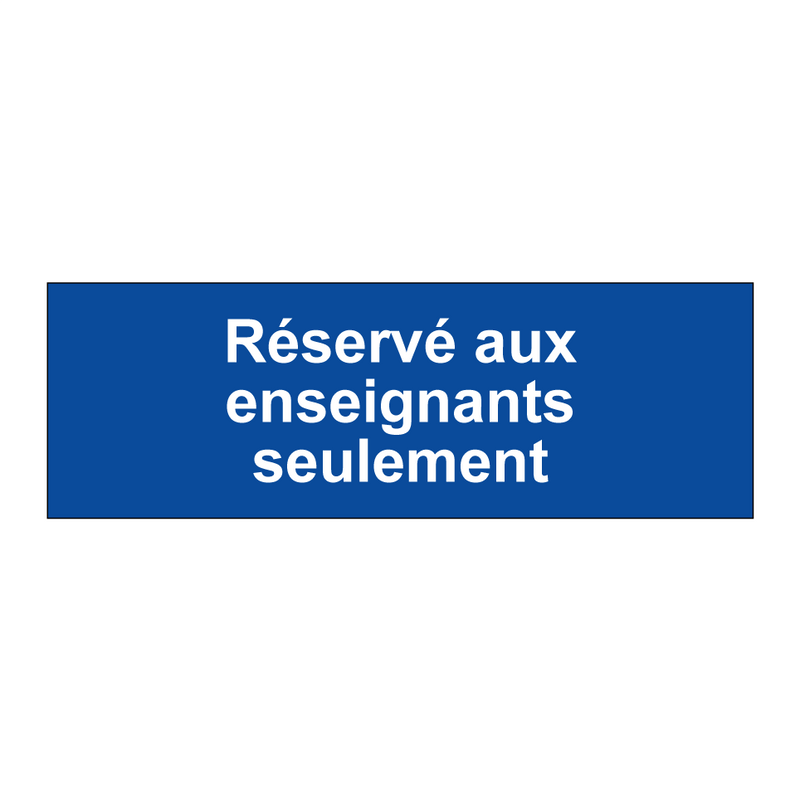 Réservé aux enseignants seulement