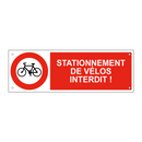 Stationnement de vélos interdit !