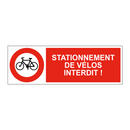 Stationnement de vélos interdit !