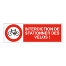 Interdiction de stationner des vélos !