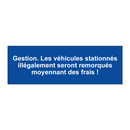 Gestion. Les véhicules stationnés illégalement seront remorqués moyennant des frais !