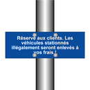 Réservé aux clients. Les véhicules stationnés illégalement seront enlevés à vos frais !
