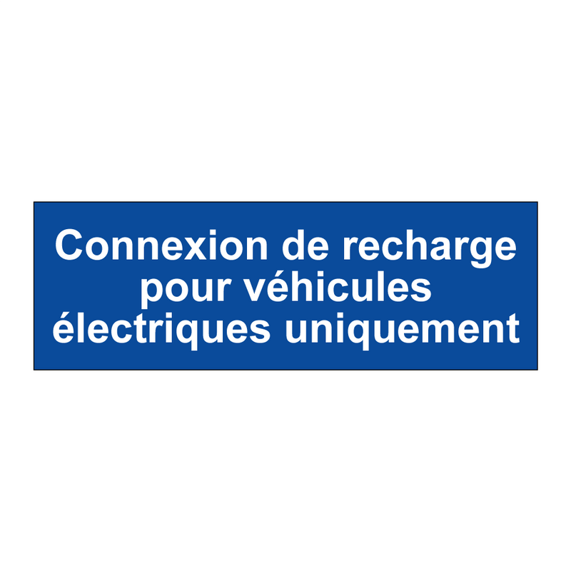 Connexion de recharge pour véhicules électriques uniquement
