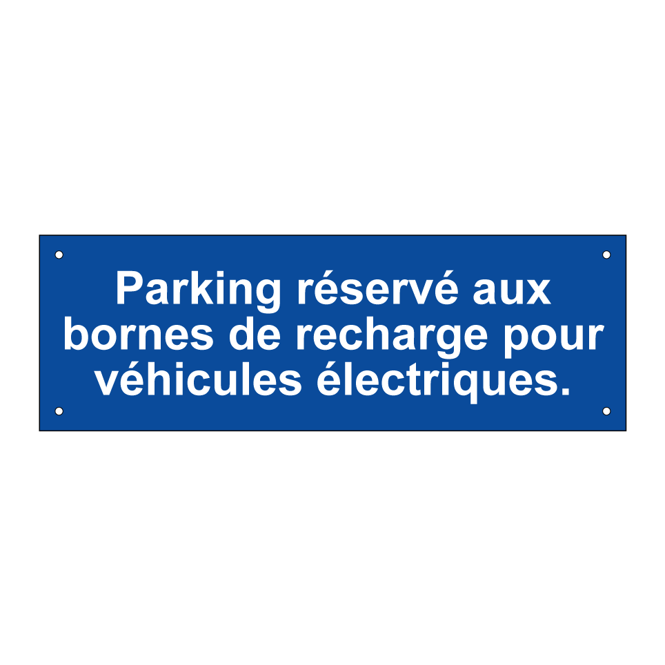 Parking réservé aux bornes de recharge pour véhicules électriques.