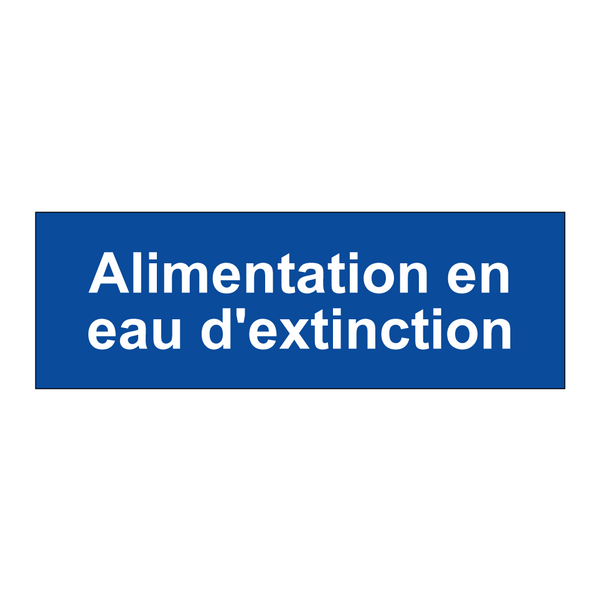 Alimentation en eau d'extinction