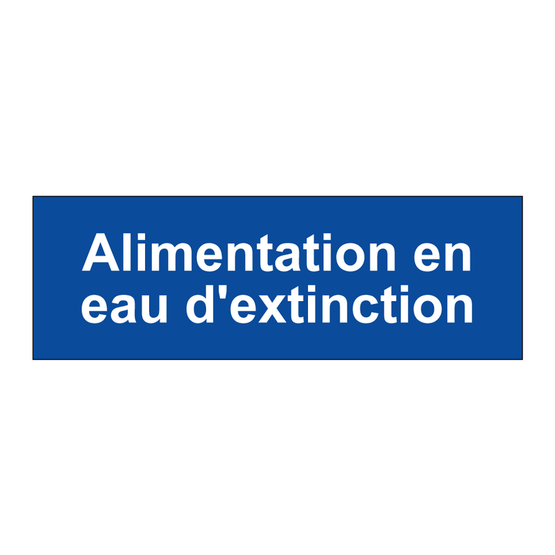Alimentation en eau d'extinction