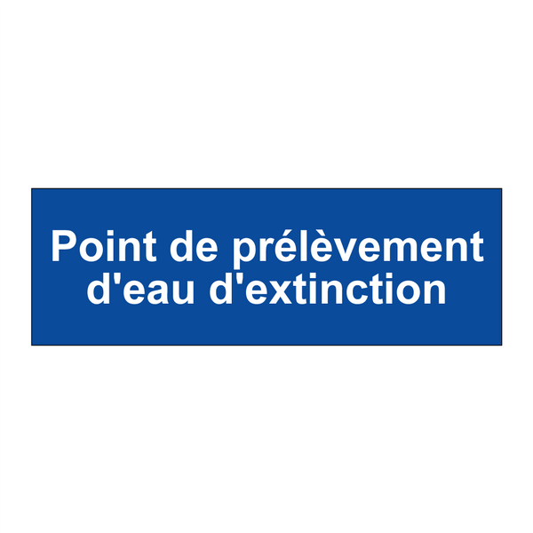 Point de prélèvement d'eau d'extinction