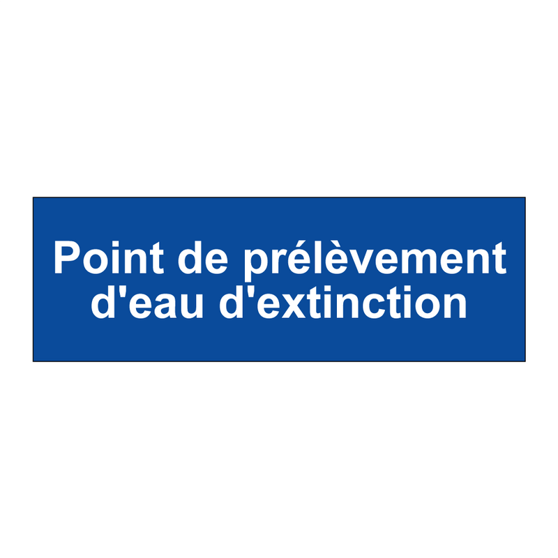 Point de prélèvement d'eau d'extinction