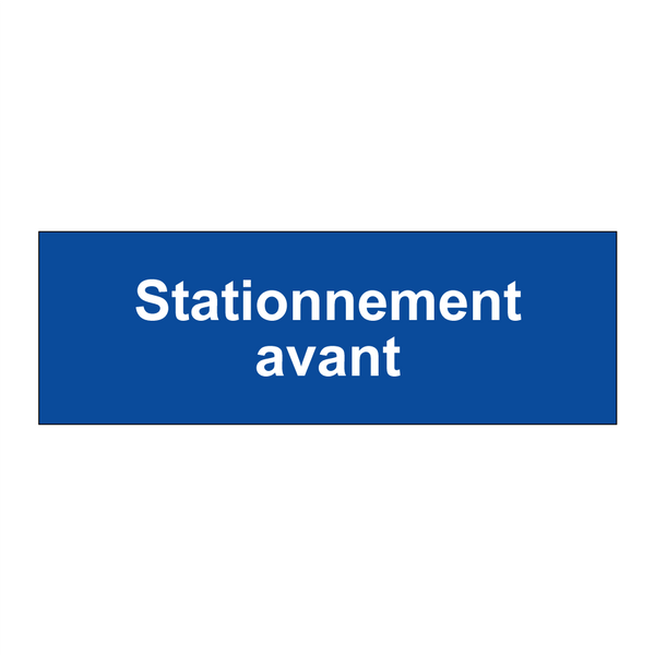 Stationnement avant