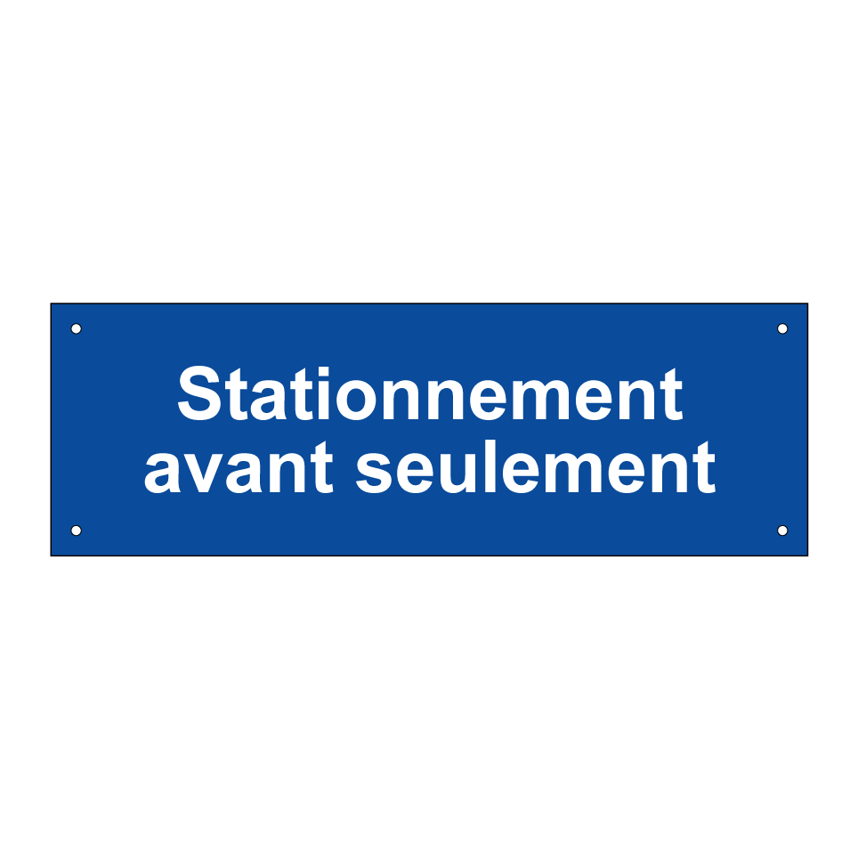 Stationnement avant seulement