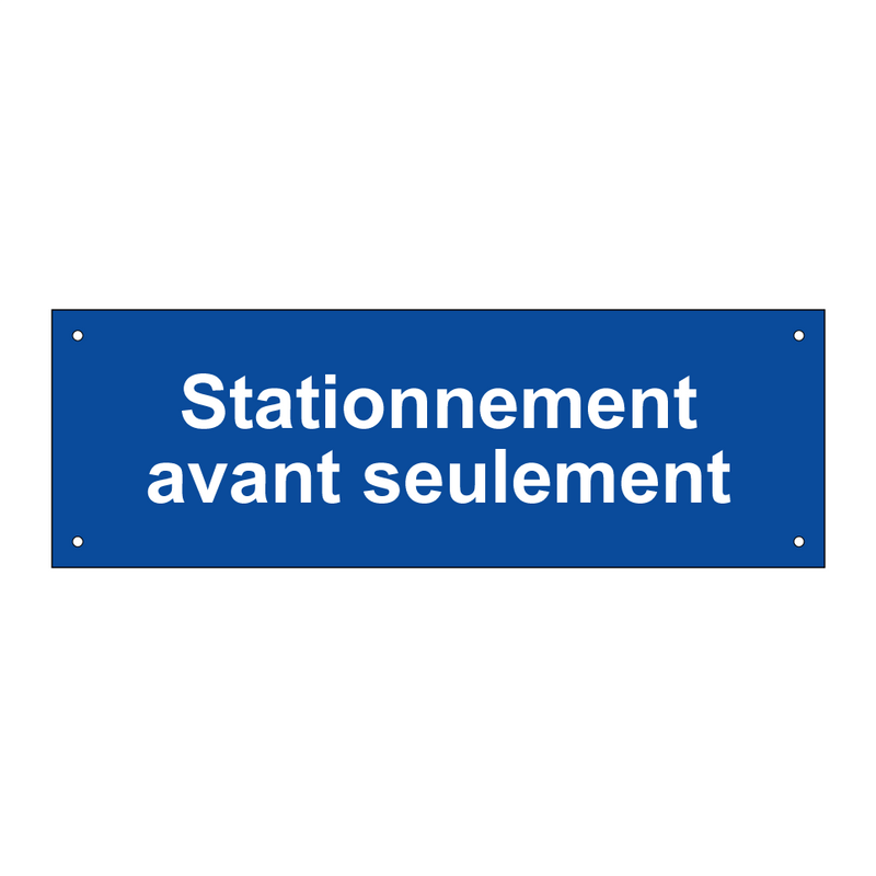 Stationnement avant seulement