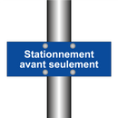 Stationnement avant seulement
