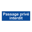 Passage privé interdit
