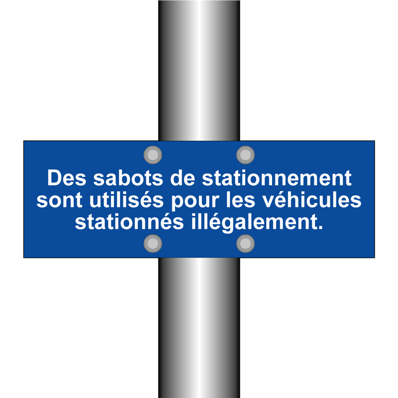 Des sabots de stationnement sont utilisés pour les véhicules stationnés illégalement.