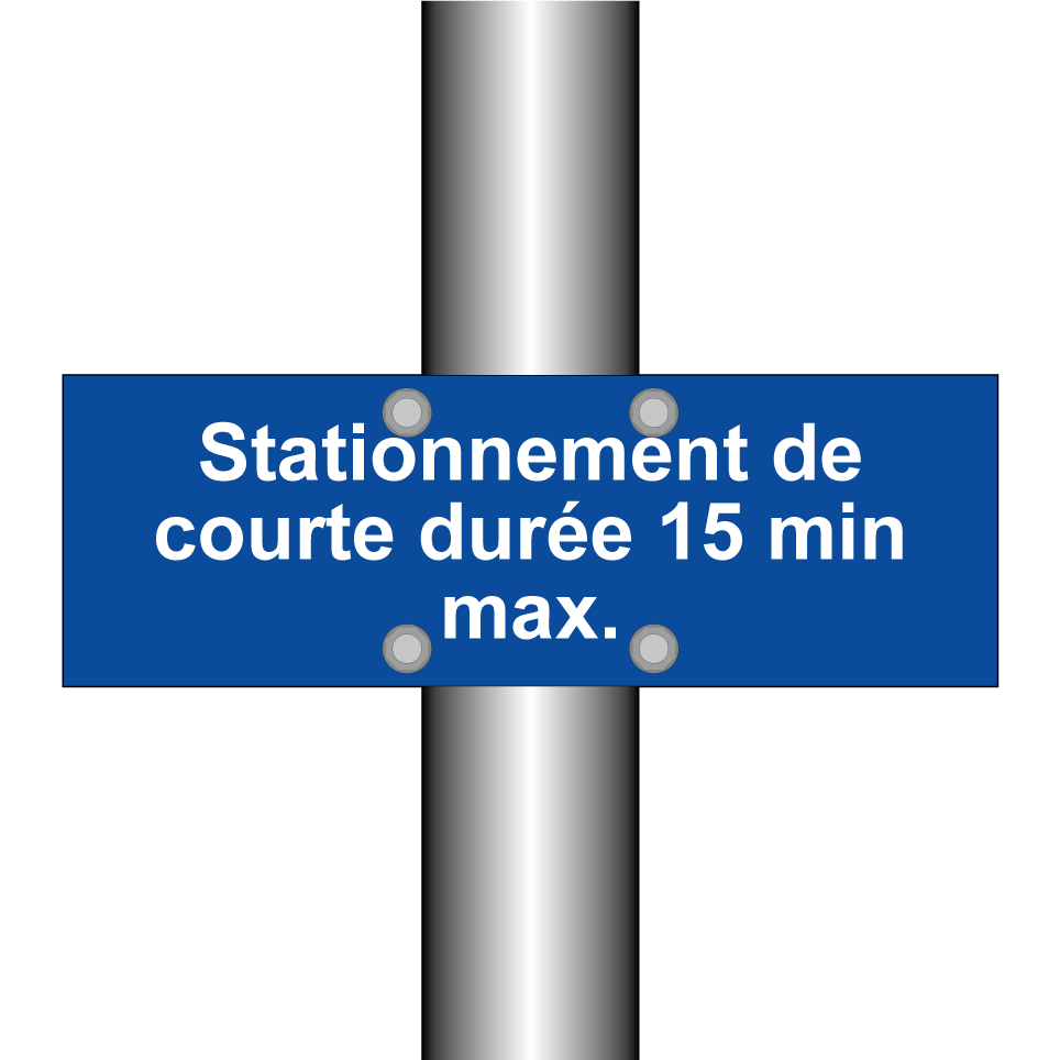 Stationnement de courte durée 15 min max.