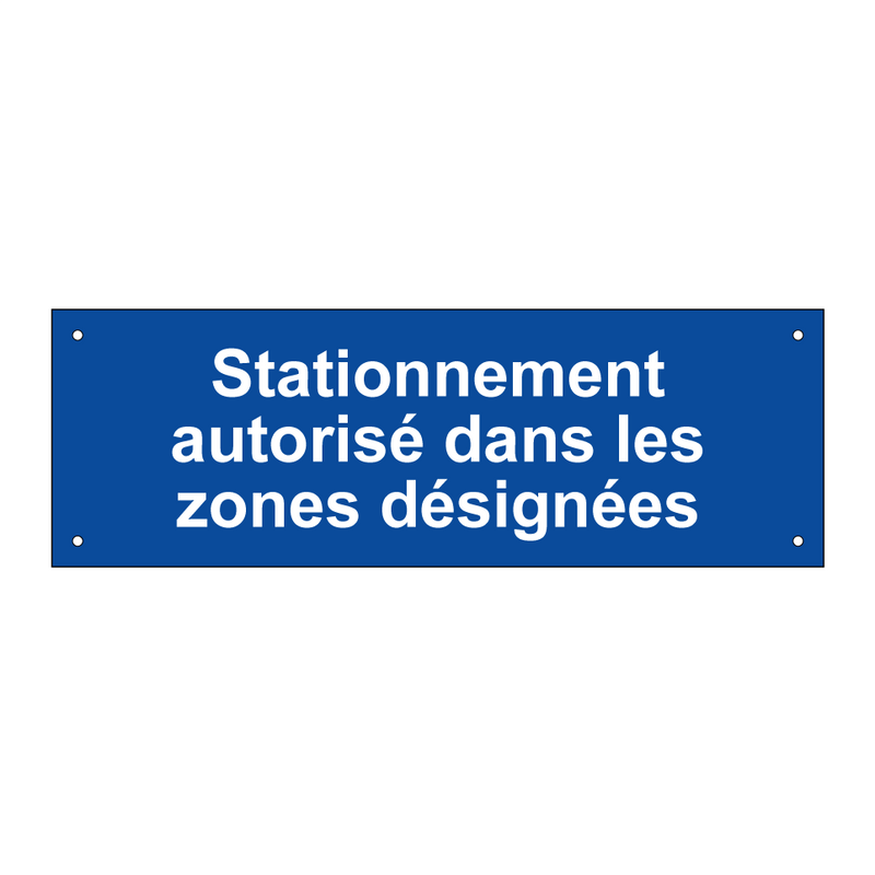 Stationnement autorisé dans les zones désignées