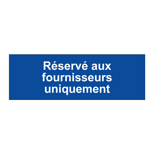 Réservé aux fournisseurs uniquement