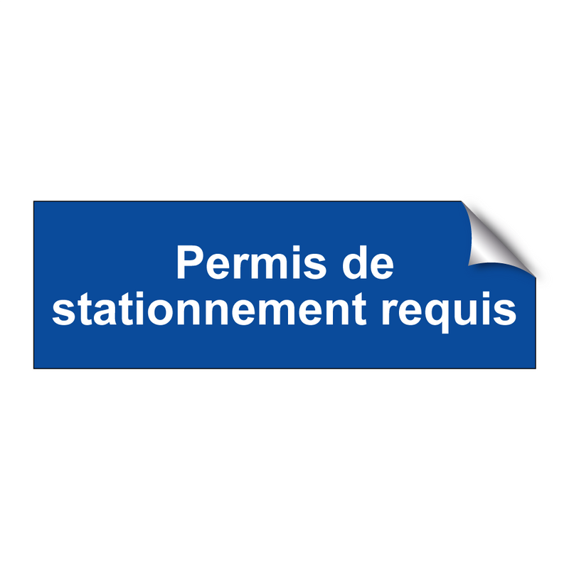 Permis de stationnement requis