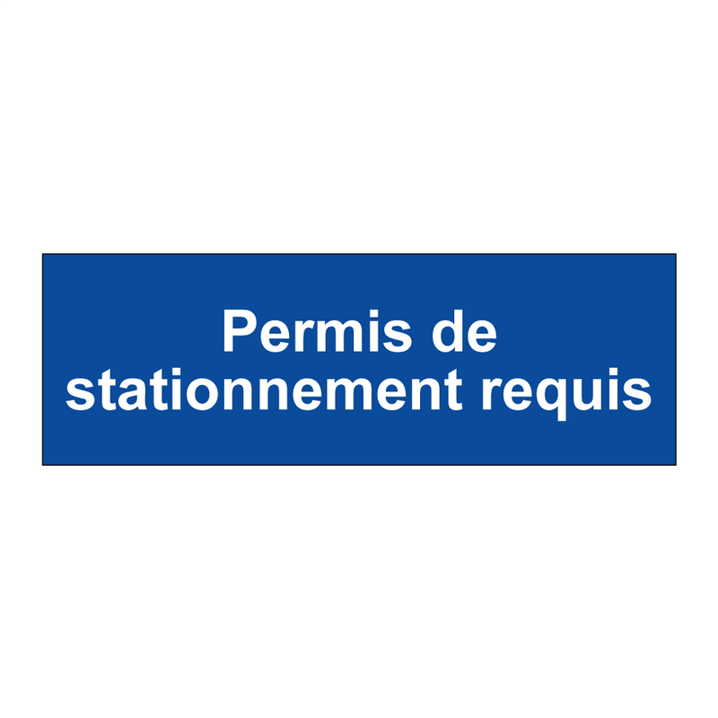 Permis de stationnement requis