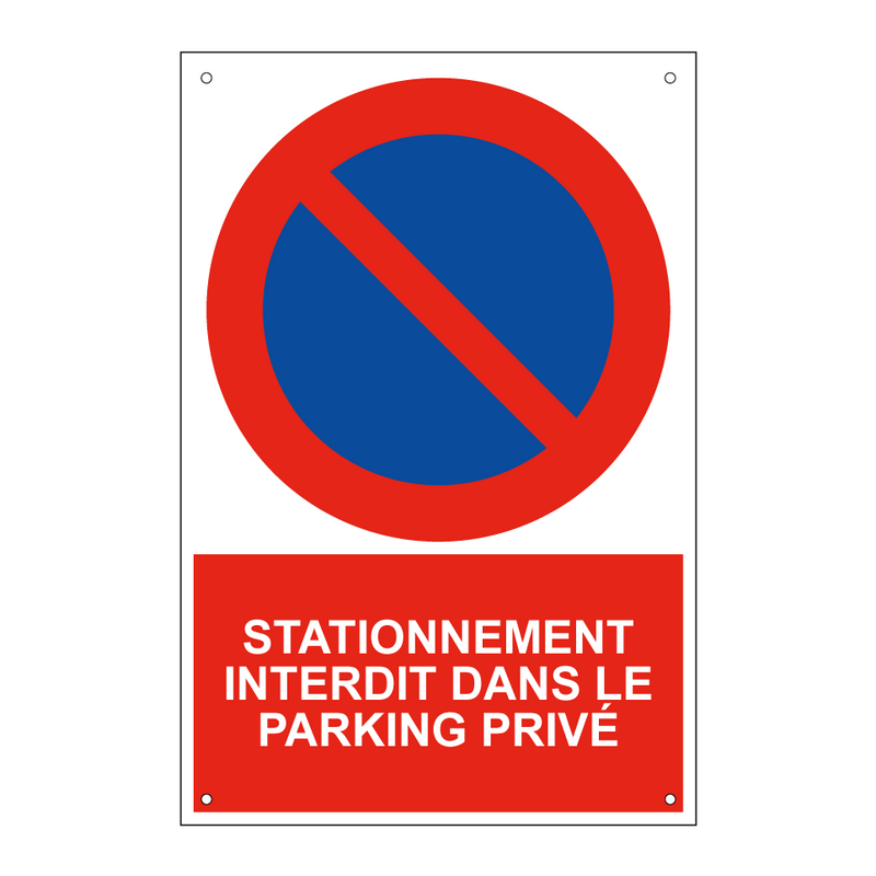 Stationnement interdit dans le parking privé