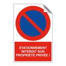 Stationnement interdit sur propriété privée !