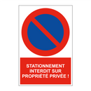 Stationnement interdit sur propriété privée !