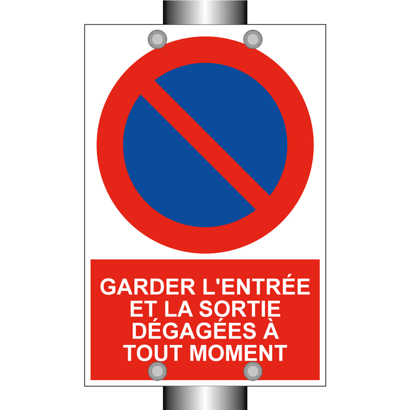 Garder l'entrée et la sortie dégagées à tout moment