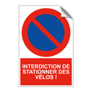 Interdiction de stationner des vélos !