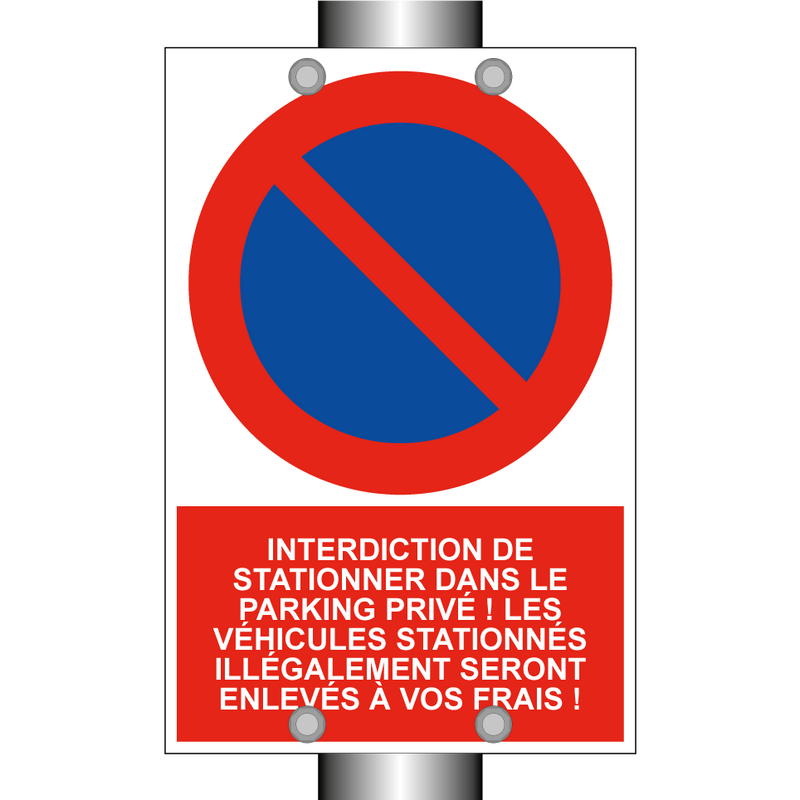 Interdiction de stationner dans le parking privé ! Les véhicules stationnés illégalement seront enlevés à vos frais !