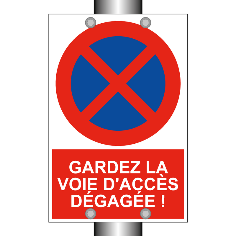 Gardez la voie d'accès dégagée !