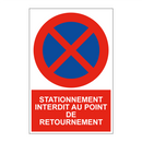 Stationnement interdit au point de retournement